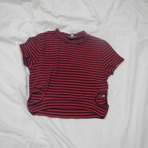 Stripped Cropped Top